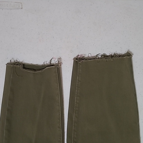 Loft Outlet Olive Green Jean Leggings With Raw Hem Size 12 - Picture 6 of 7